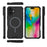 For iPhone 16 Magnetic Case Corrugated Texture Heat Dissipation Shockproof TPU + PC Phone Back Cover - Black - 3