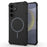 For Samsung Galaxy S25+ Magnetic Case Corrugated Texture Heat Dissipation Shockproof TPU + PC Phone Back Cover - Black - 1