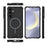 For Samsung Galaxy S25+ Magnetic Case Corrugated Texture Heat Dissipation Shockproof TPU + PC Phone Back Cover - Black - 3