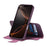 CASENEO For iPhone 16 Pro Magnetic Case RFID Blocking Wallet Detachable Leather Phone Cover with Wristband - Purple - 5