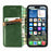 For iPhone 17e / 16e Case Rhombus Imprint PU Leather Wallet Phone Cover - Green - 3