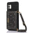 For Samsung Galaxy A13 4G / 5G Rhinestone Decor Tri-fold Wallet Phone Case RFID Blocking Kickstand PU Leather Coated TPU Cover with Shoulder Strap - Black - 1
