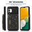 For Samsung Galaxy A13 4G / 5G Rhinestone Decor Tri-fold Wallet Phone Case RFID Blocking Kickstand PU Leather Coated TPU Cover with Shoulder Strap - Black - 2