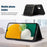 For Samsung Galaxy A13 4G / 5G Rhinestone Decor Tri-fold Wallet Phone Case RFID Blocking Kickstand PU Leather Coated TPU Cover with Shoulder Strap - Black - 3