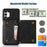 For Samsung Galaxy A13 4G / 5G Rhinestone Decor Tri-fold Wallet Phone Case RFID Blocking Kickstand PU Leather Coated TPU Cover with Shoulder Strap - Black - 4
