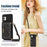 For Samsung Galaxy A13 4G / 5G Rhinestone Decor Tri-fold Wallet Phone Case RFID Blocking Kickstand PU Leather Coated TPU Cover with Shoulder Strap - Black - 6