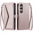 For Sony Xperia 1 VII Leather Case with Wrist Strap Wallet Stand Phone Cover - Rose Gold - 1