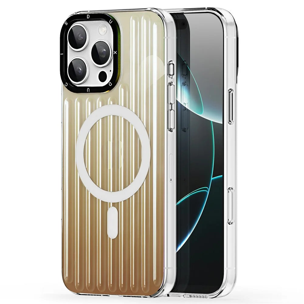 DUX DUCIS Zest Series For iPhone 16 Pro Case Compatible with MagSafe Gradient TPU + PET Phone Cover - Desert Gold - 1