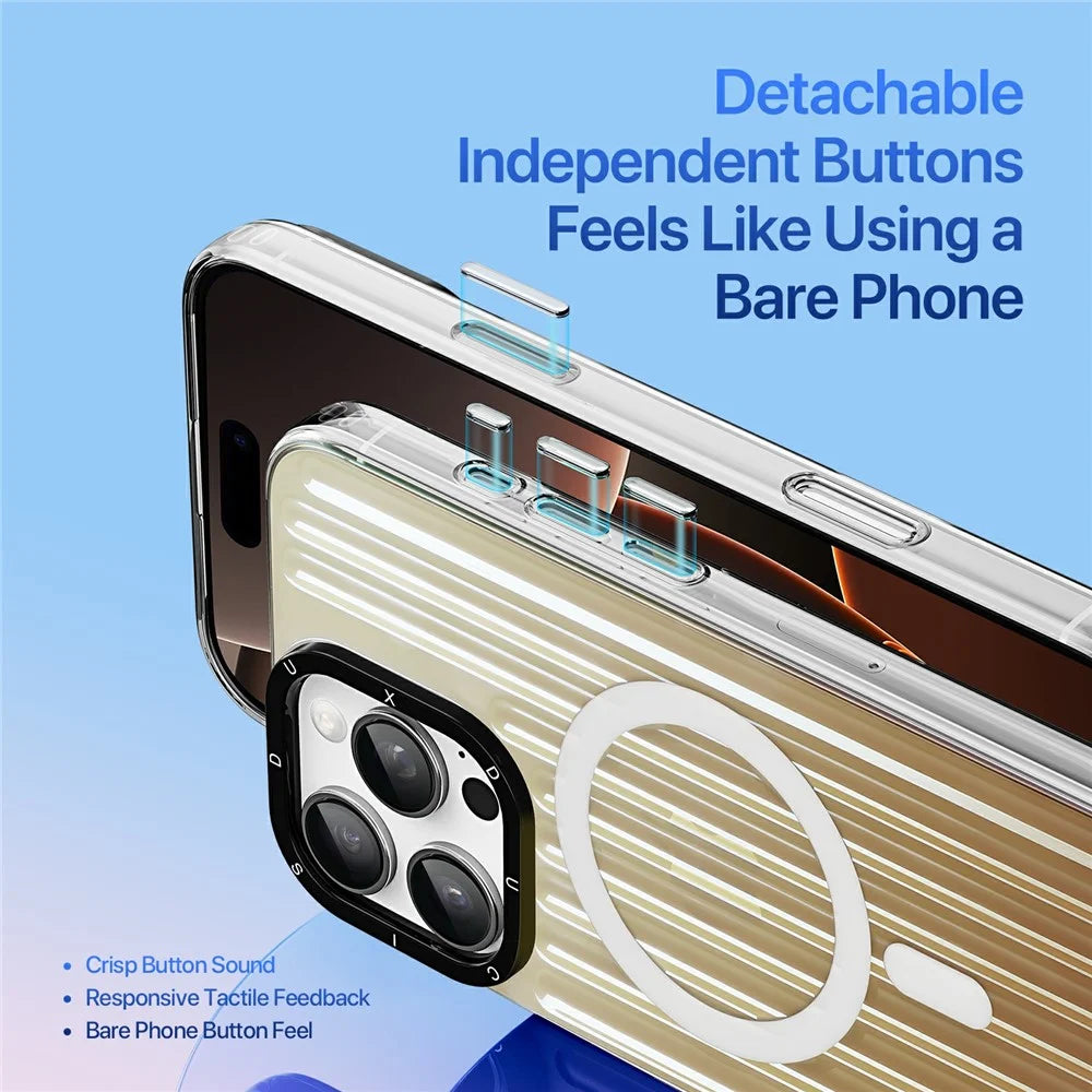 DUX DUCIS Zest Series For iPhone 16 Pro Case Compatible with MagSafe Gradient TPU + PET Phone Cover - Desert Gold - 5