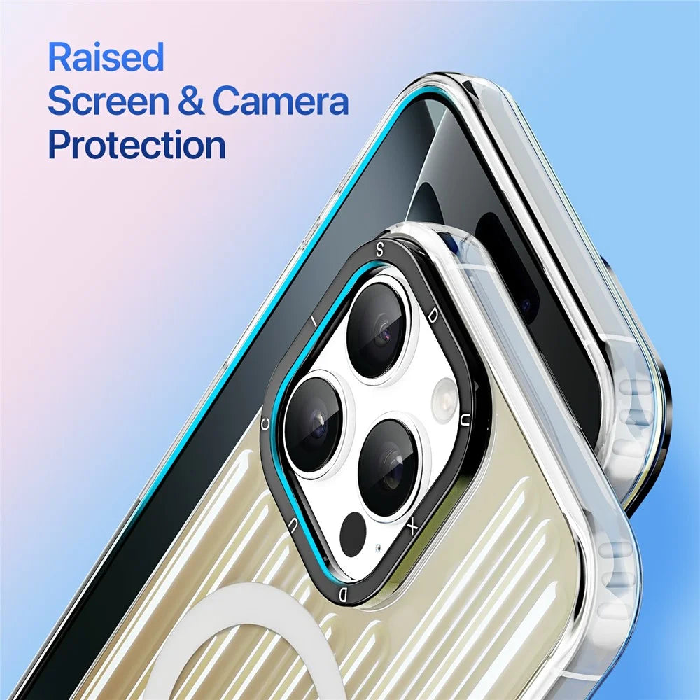 DUX DUCIS Zest Series For iPhone 16 Pro Case Compatible with MagSafe Gradient TPU + PET Phone Cover - Desert Gold - 6