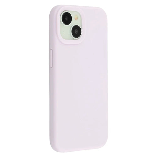 For iPhone 14 Case 2.0mm Thick Solid Color Soft TPU Phone Back Cover Large Lens Cutout - Light Purple - 1