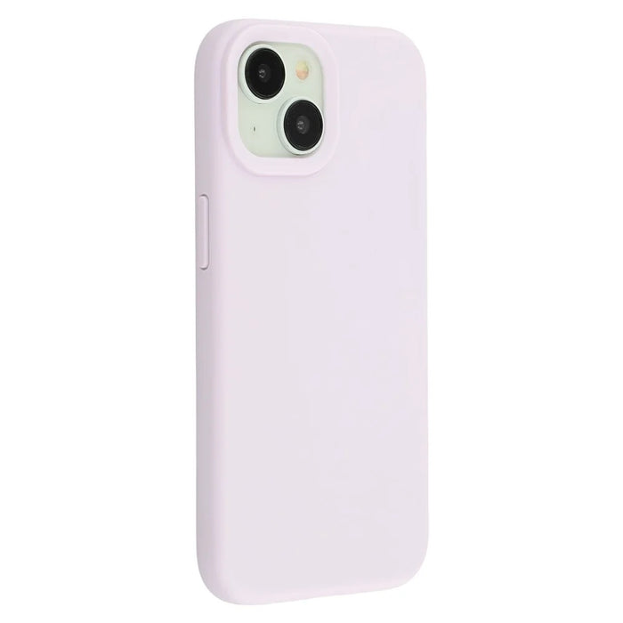 For iPhone 14 Case 2.0mm Thick Solid Color Soft TPU Phone Back Cover Large Lens Cutout - Light Purple - 1