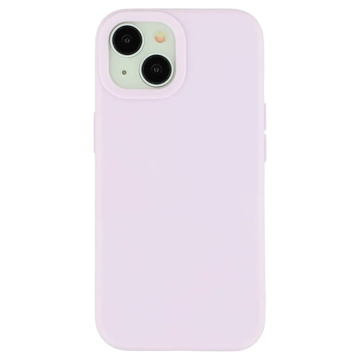 For iPhone 14 Case 2.0mm Thick Solid Color Soft TPU Phone Back Cover Large Lens Cutout - Light Purple - 3