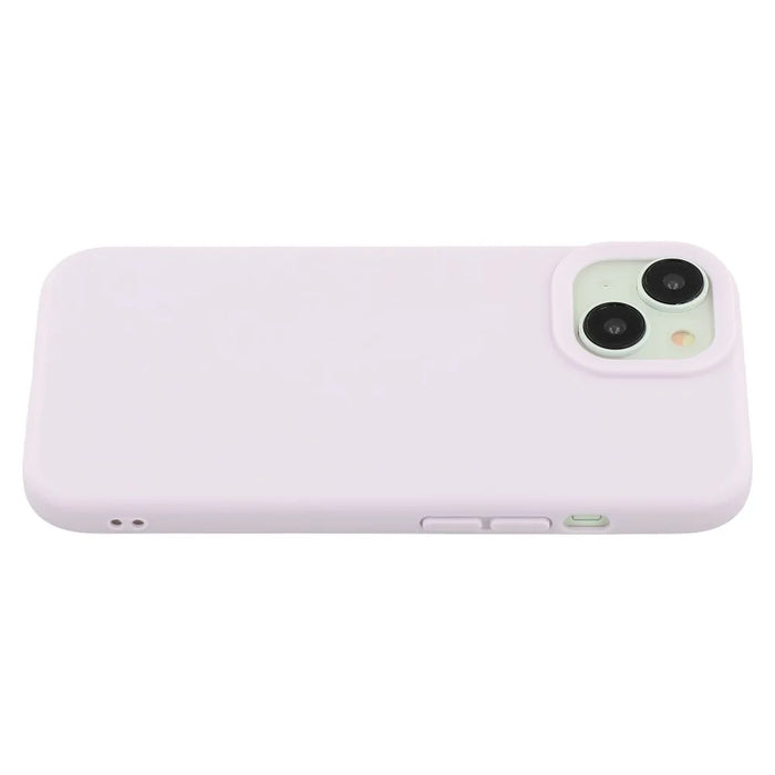 For iPhone 14 Case 2.0mm Thick Solid Color Soft TPU Phone Back Cover Large Lens Cutout - Light Purple - 4
