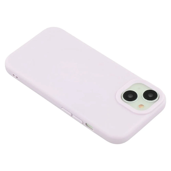 For iPhone 14 Case 2.0mm Thick Solid Color Soft TPU Phone Back Cover Large Lens Cutout - Light Purple - 5