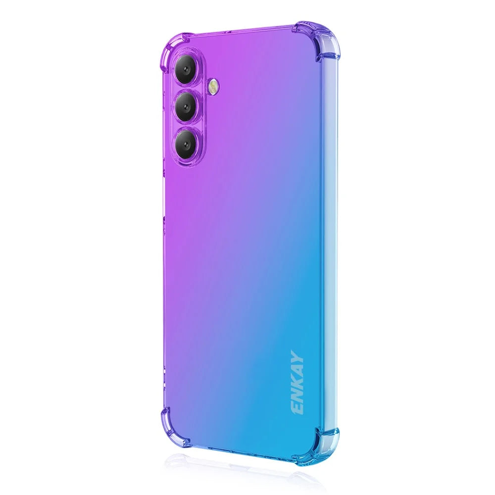 ENKAY For Samsung Galaxy F16 5G / Galaxy M16 5G TPU Case  Thickened Four Corner Drop-proof Phone Back Cover - Purple / Blue - 1