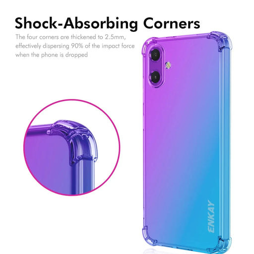 ENKAY For Samsung Galaxy F06 5G / Galaxy M06 5G TPU Case  Thickened Four Corner Drop-proof Phone Back Cover - Purple / Blue - 2
