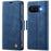 AUTSPACE For Google Pixel 9a Case  A11 RFID Blocking Retro Leather Cell Phone Wallet Cover - Blue - 1