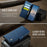 AUTSPACE For Google Pixel 9a Case  A11 RFID Blocking Retro Leather Cell Phone Wallet Cover - Blue - 4