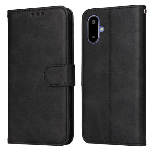 For Samsung Galaxy F06 5G Case Wallet PU Leather Folio Flip Phone Cover - Black - 1