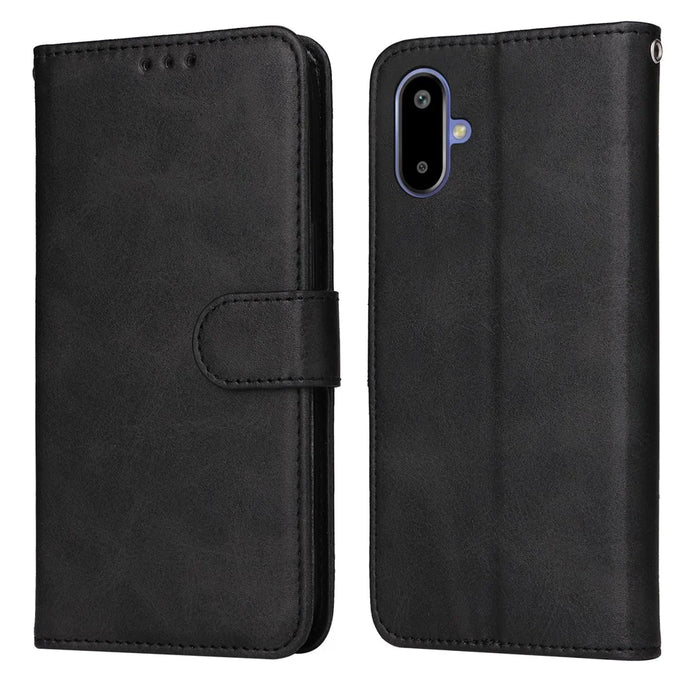 For Samsung Galaxy F06 5G Case Wallet PU Leather Folio Flip Phone Cover - Black - 1