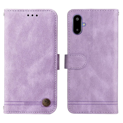 For Samsung Galaxy F06 5G Leather Wallet Cases Skin Touch Phone Cover Stand with Strap - Purple - 1
