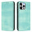 For iPhone 16 Pro Max Wallet Cases Retro Texture RFID Blocking Leather Phone Cover - Mint Green - 1