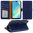 For Samsung Galaxy A05s 4G Case RFID Blocking Wallet Litchi Texture Leather Phone Cover Magnetic Clasp - Blue - 3