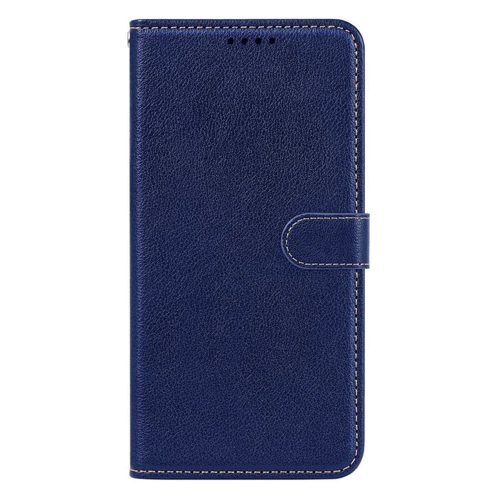 For Samsung Galaxy A05s 4G Case RFID Blocking Wallet Litchi Texture Leather Phone Cover Magnetic Clasp - Blue - 6