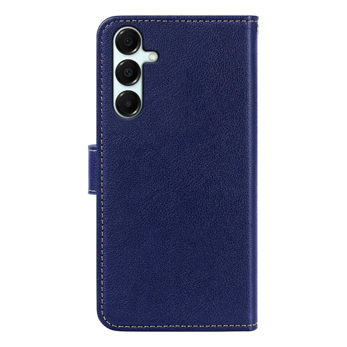 For Samsung Galaxy A05s 4G Case RFID Blocking Wallet Litchi Texture Leather Phone Cover Magnetic Clasp - Blue - 7
