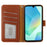 For Samsung Galaxy A35 5G Case RFID Blocking Wallet Litchi Texture Leather Phone Cover Magnetic Clasp - Brown - 2