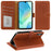 For Samsung Galaxy A35 5G Case RFID Blocking Wallet Litchi Texture Leather Phone Cover Magnetic Clasp - Brown - 3