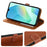 For Samsung Galaxy A35 5G Case RFID Blocking Wallet Litchi Texture Leather Phone Cover Magnetic Clasp - Brown - 4