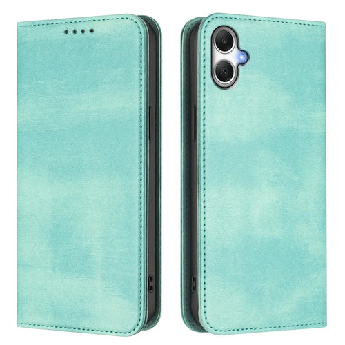 For Samsung Galaxy A06 5G / Galaxy A06 4G Wallet Cases Retro Texture RFID Blocking Leather Phone Cover - Mint Green - 1