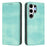 For Samsung Galaxy S25 Ultra Wallet Cases Retro Texture RFID Blocking Leather Phone Cover - Mint Green - 1