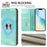 For Samsung Galaxy S25 Ultra Wallet Cases Retro Texture RFID Blocking Leather Phone Cover - Mint Green - 6