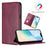 For Sony Xperia 10 VI Wallet Cases Retro Texture RFID Blocking Leather Phone Cover - Wine Red - 5