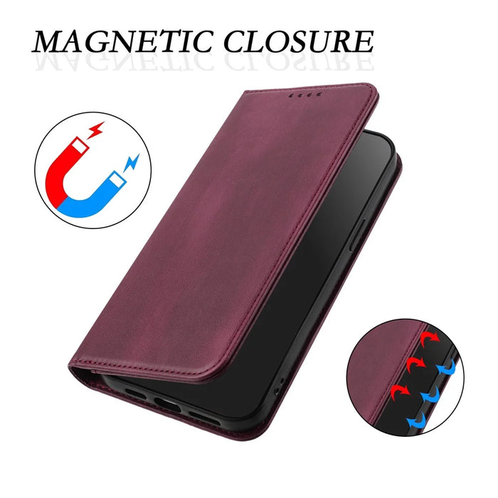 For Sony Xperia 10 VI Wallet Cases Retro Texture RFID Blocking Leather Phone Cover - Wine Red - 7