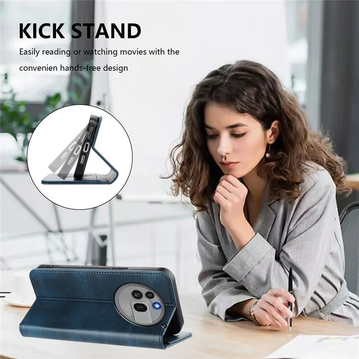 For Nothing Phone (3a) Pro Wallet Cases Retro Texture RFID Blocking Leather Phone Cover - Blue - 4