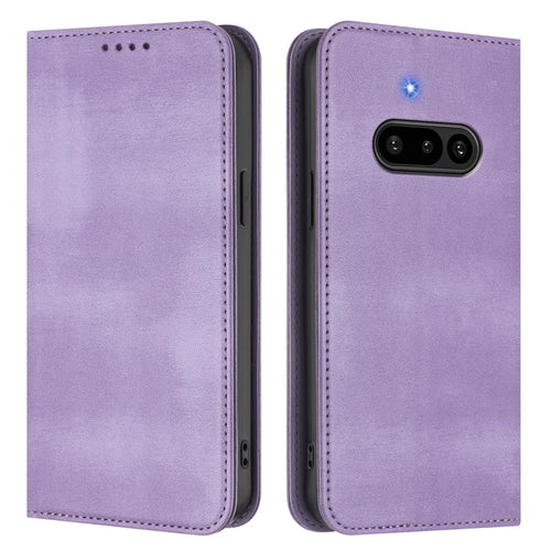 For Nothing Phone (3a) Wallet Cases Retro Texture RFID Blocking Leather Phone Cover - Light Purple - 1