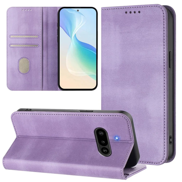For Nothing Phone (3a) Wallet Cases Retro Texture RFID Blocking Leather Phone Cover - Light Purple - 3