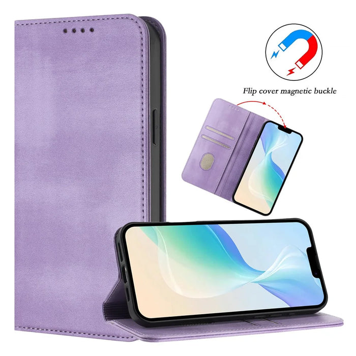 For Nothing Phone (3a) Wallet Cases Retro Texture RFID Blocking Leather Phone Cover - Light Purple - 5