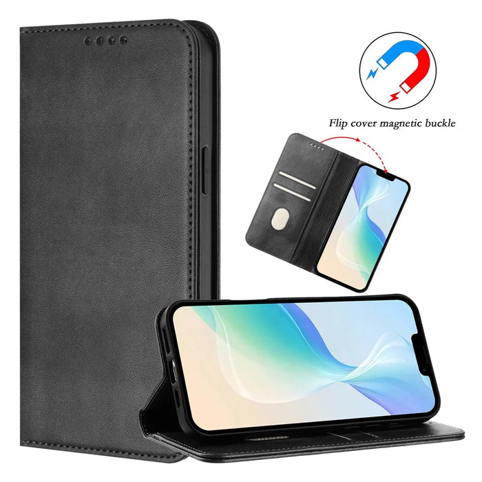 For Google Pixel 8 Pro Wallet Cases Retro Texture RFID Blocking Leather Phone Cover - Black - 3
