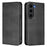 For Samsung Galaxy S23 Wallet Cases Retro Texture RFID Blocking Leather Phone Cover - Black - 1
