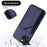 For iPhone 15 Plus Case Card Holder Kickstand Skin-Touch Phone Cover with Wrist Strap - Blue - 5