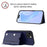 For iPhone 15 Plus Case Card Holder Kickstand Skin-Touch Phone Cover with Wrist Strap - Blue - 6