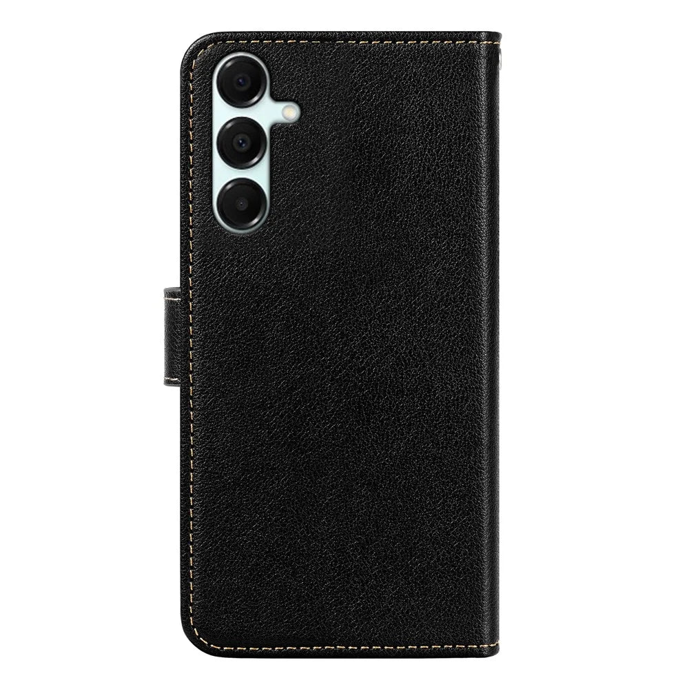 For Samsung Galaxy A26 5G Case RFID Blocking Wallet Litchi Texture Leather Phone Cover Magnetic Clasp - Black - 7