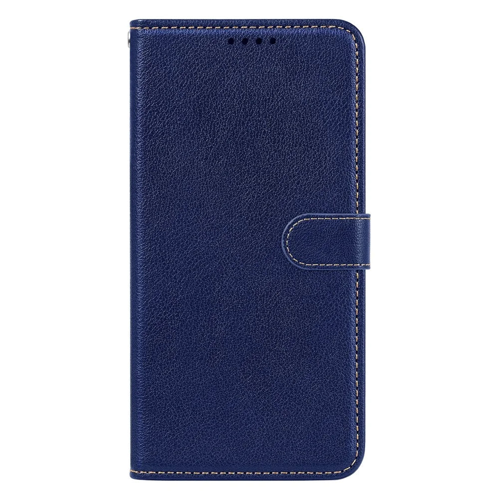For Samsung Galaxy A36 5G Case RFID Blocking Wallet Litchi Texture Leather Phone Cover Magnetic Clasp - Blue - 6