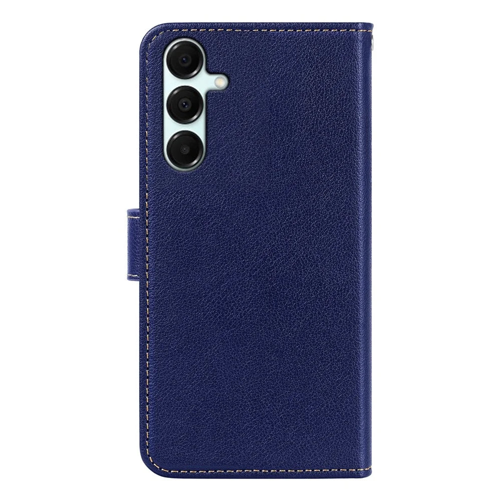 For Samsung Galaxy A36 5G Case RFID Blocking Wallet Litchi Texture Leather Phone Cover Magnetic Clasp - Blue - 7