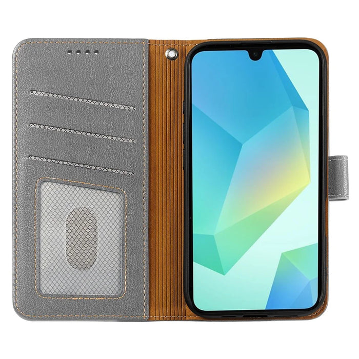 For Samsung Galaxy A56 5G Case RFID Blocking Wallet Litchi Texture Leather Phone Cover Magnetic Clasp - Grey - 2